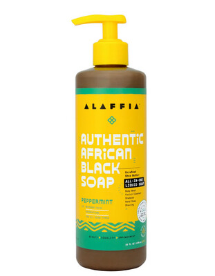 Authentic African Black Soap All-In-One - Peppermint, 16 oz