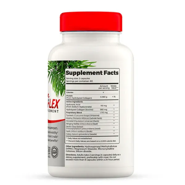 Full Life Reuma-Art Flex - Joint Health &amp; Bone Support, with Collagen &amp; Turmeric 120 Veggie Capsules