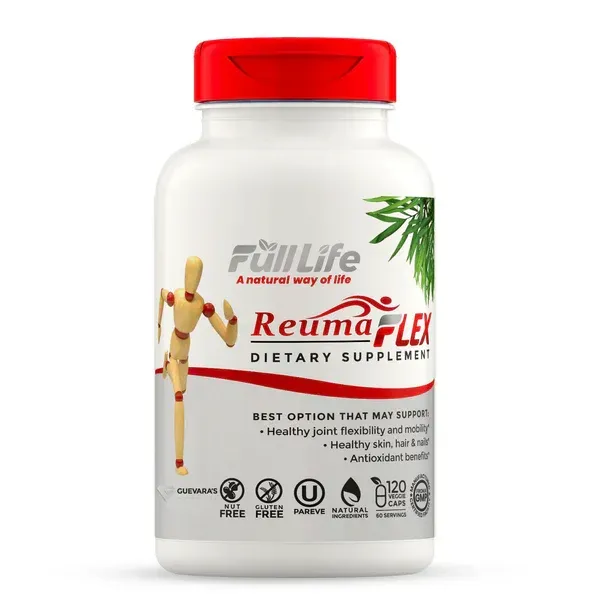 Full Life Reuma-Art Flex - Joint Health &amp; Bone Support, with Collagen &amp; Turmeric 120 Veggie Capsules