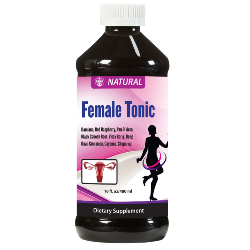 Female Tonic with Red Raspberry, Pau' D' Arco and Black Cohosh Root (16oz)