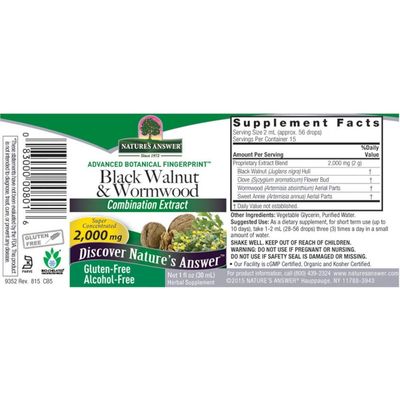 Black Walnut &amp; Wormwood 1oz Alcohol Free