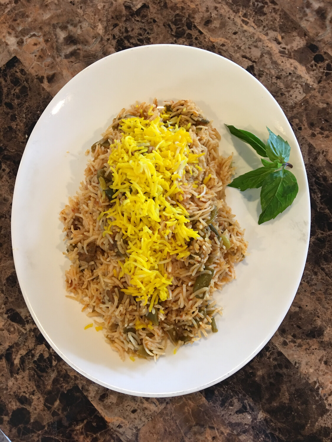 Green Beans & Diced Beef Rice