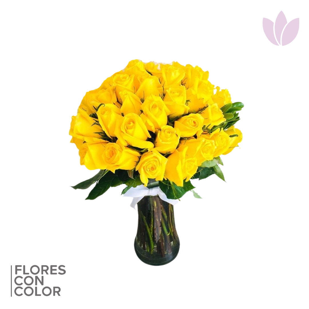 JARRÓN SOL DE 40 ROSAS