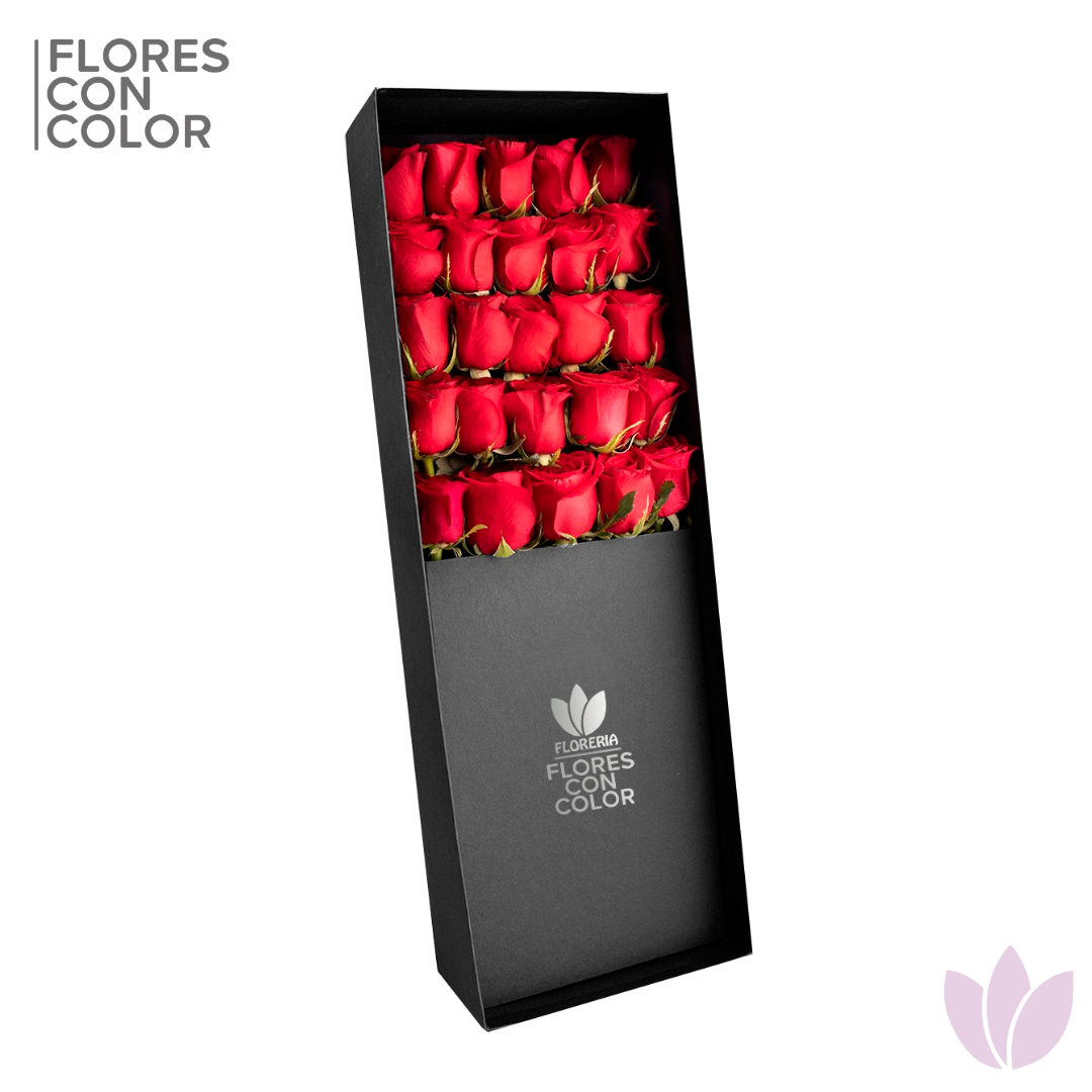 CAJA PREMIUM DE 25 ROSAS