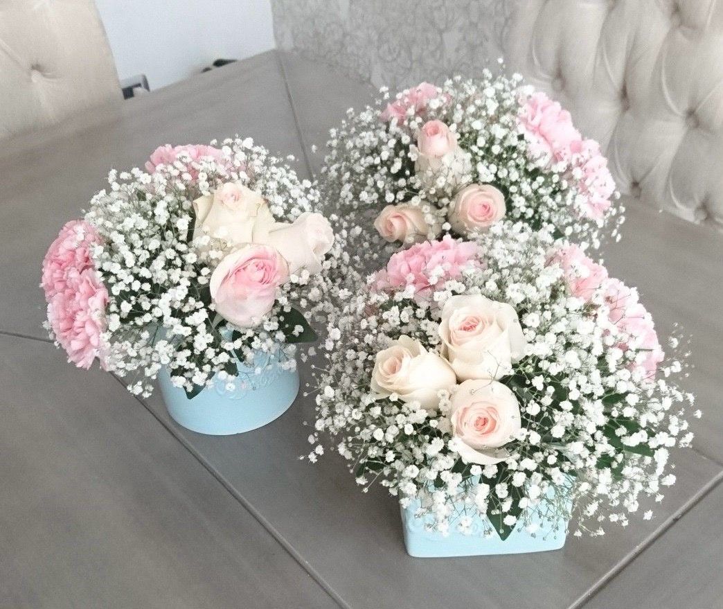 BASE CON ROSAS Y CLAVELES