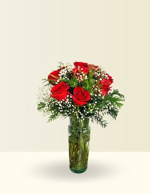 JARRÓN AMOR ETERNO 9 ROSAS