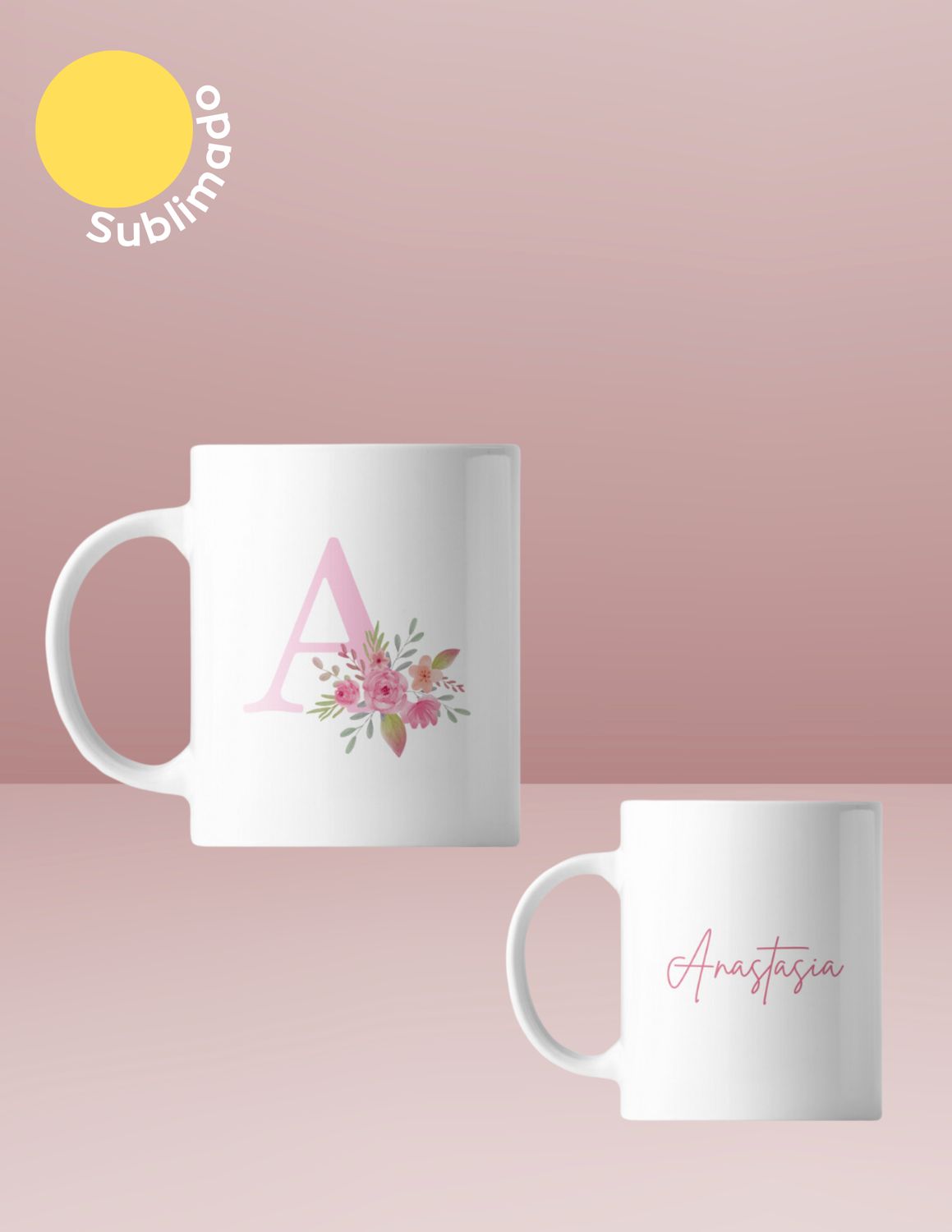 TAZA CON INICIAL Y NOMBRE