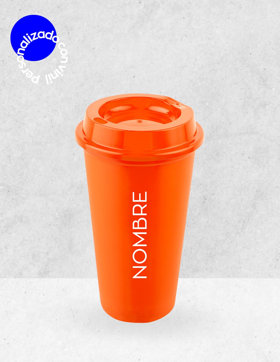 VASO PLÁSTICO CAFETERO NARANJA