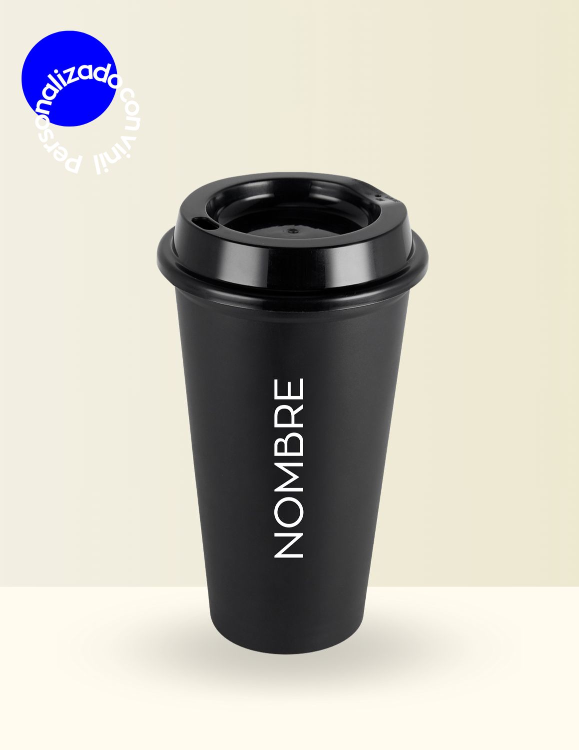 VASO PLÁSTICO CAFETERO NEGRO