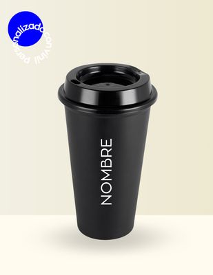 VASO PLÁSTICO CAFETERO NEGRO