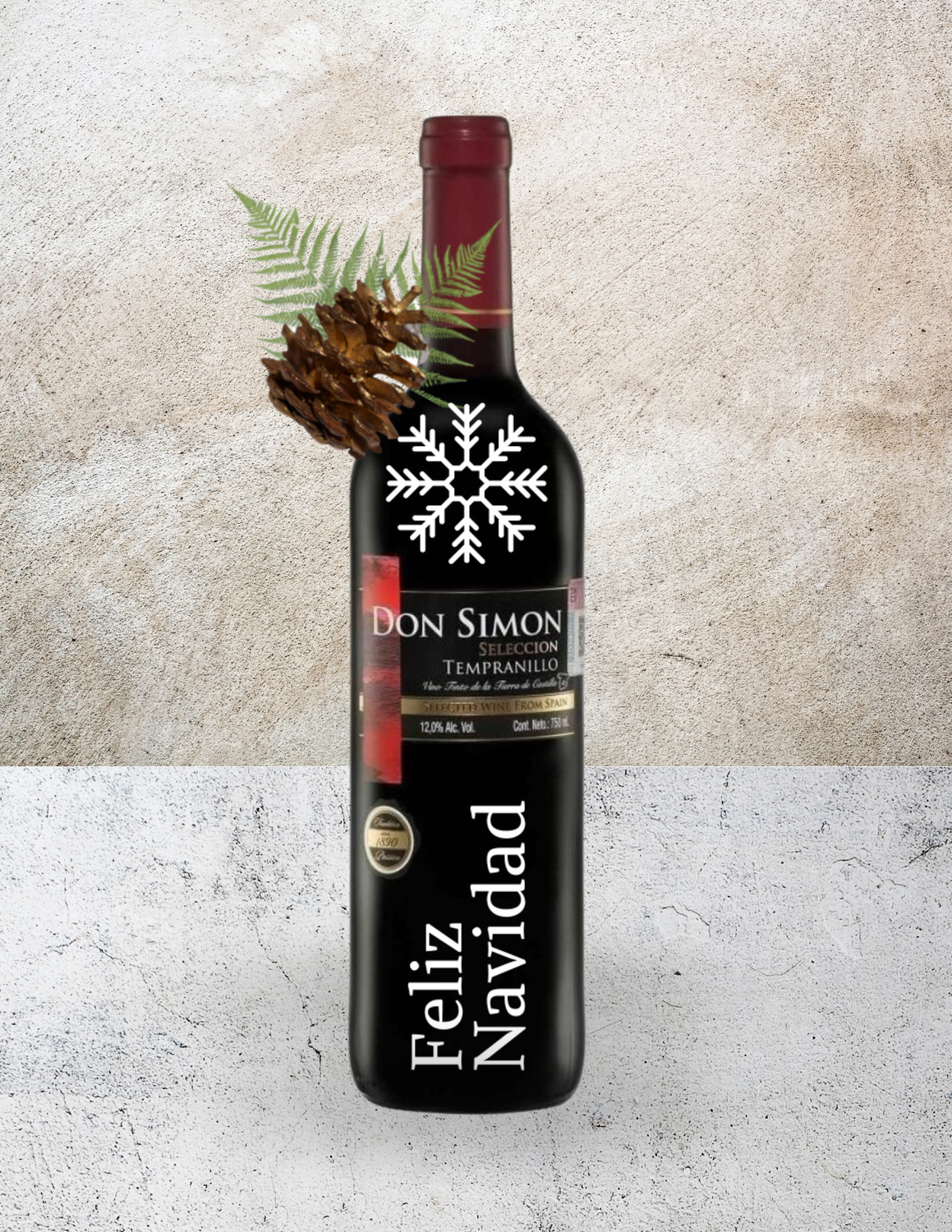 VINO FELIZ NAVIDAD - TINTO TEMPRANILLO  DON SIMON