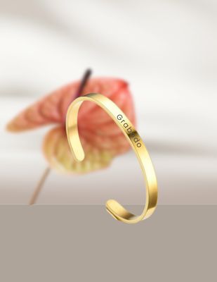 Brazalete PERSONALIZADO Unisex Dorado - Acero Inoxidable 6mm