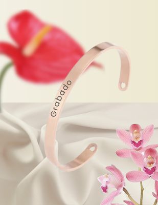 Brazalete PERSONALIZADO Rose Gold - Acero Inoxidable 6mm