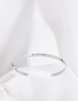 Brazalete PERSONALIZADO Plateado - Acero Inoxidable 4mm