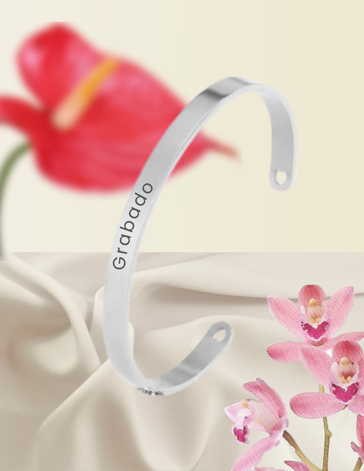 Brazalete PERSONALIZADO Plata - Acero Inoxidable 6mm