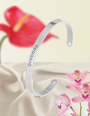 Brazalete PERSONALIZADO Plata - Acero Inoxidable 6mm