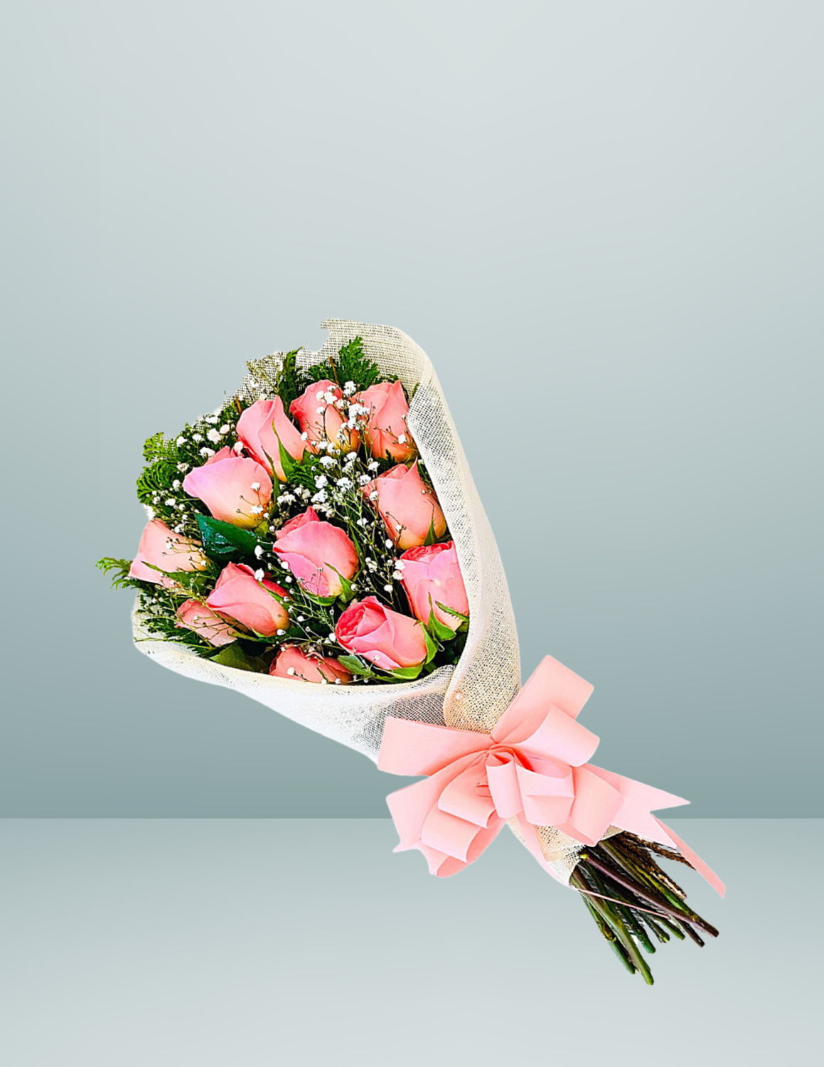 ♥️RAMO ROSA EN YUTE NATURAL