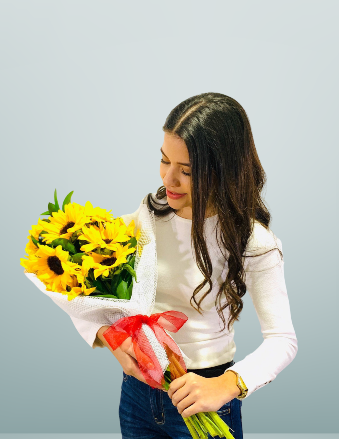 RAMO DE GIRASOLES EN YUTE