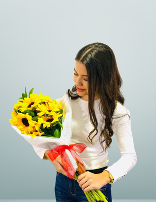 RAMO DE GIRASOLES EN YUTE