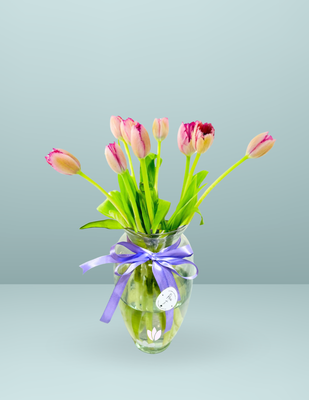 🌷JARRÓN 10 TULIPANES