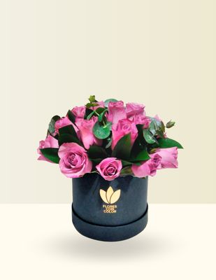 CAJA GIFT 12 ROSAS LILAS