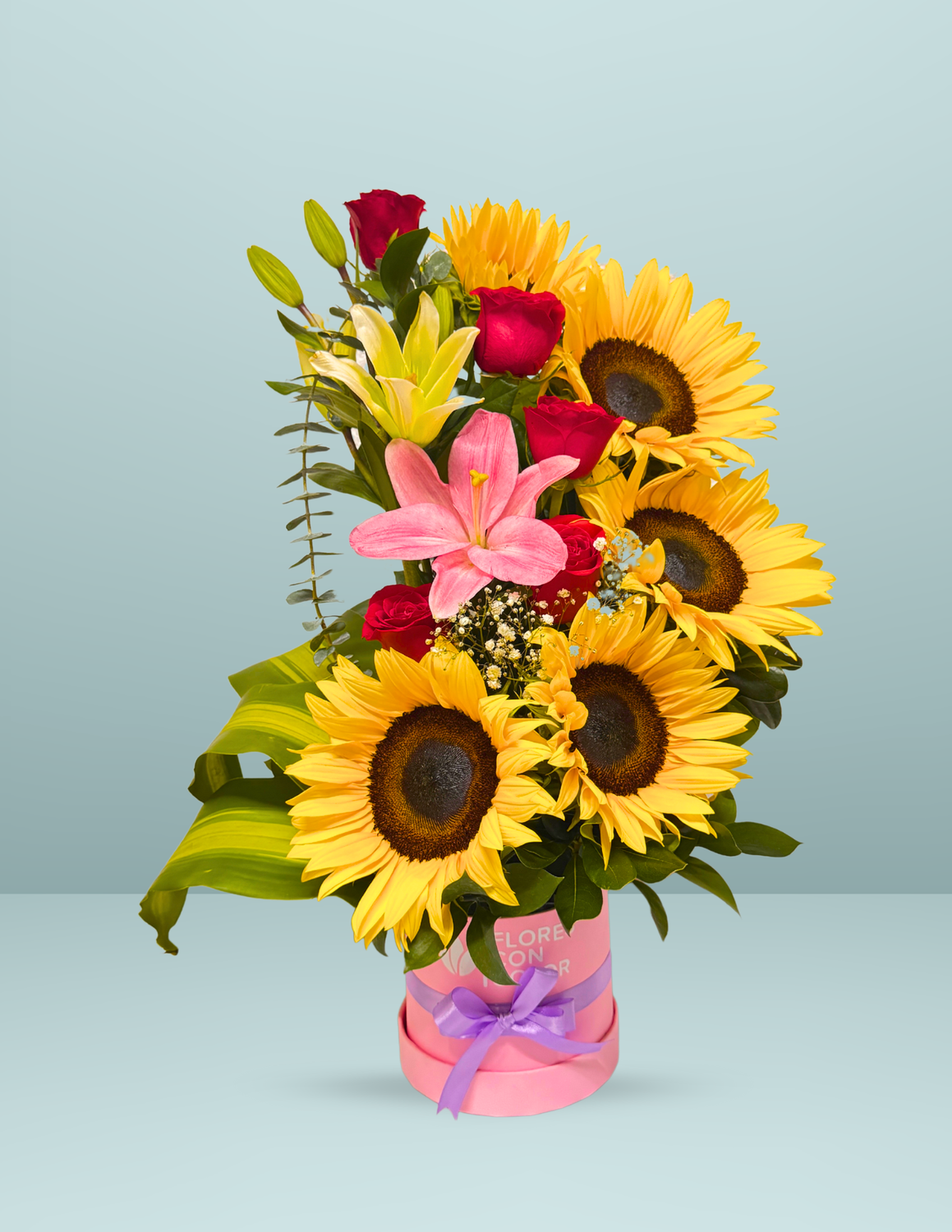 CAJA ROSAS &amp; GIRASOLES