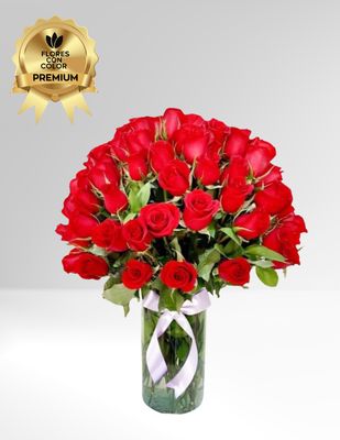 ⚜️JARRÓN CON 100 ROSAS