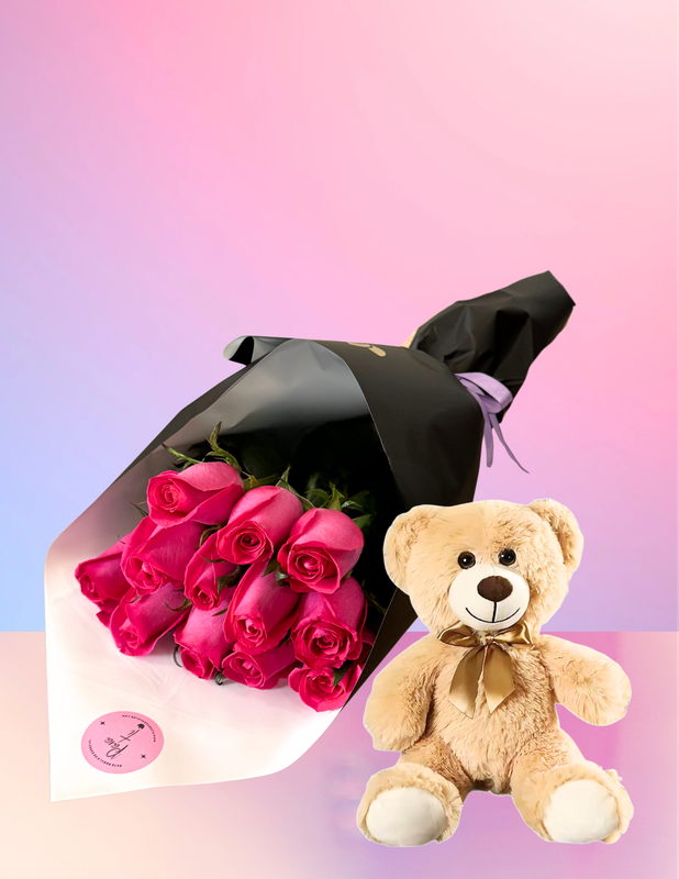 RAMO DE ROSAS + OSO