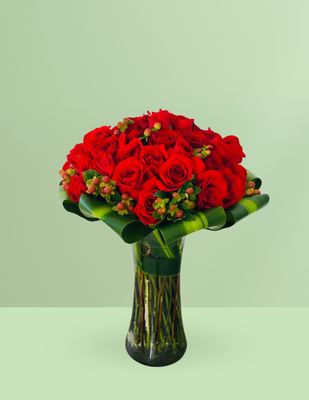 ⚜️JARRÓN IMPERIAL 50 ROSAS CON IMPERICUN ROJO