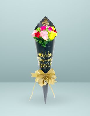 CONO ROSAS MIXTAS PERSONALIZADO