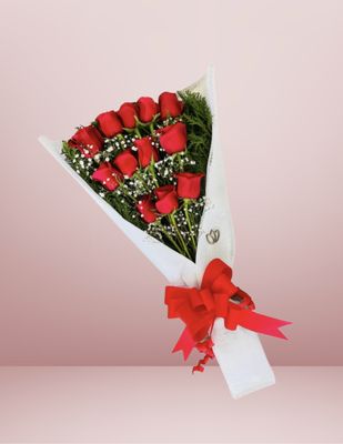 RAMO ROJO EN YUTE NATURAL