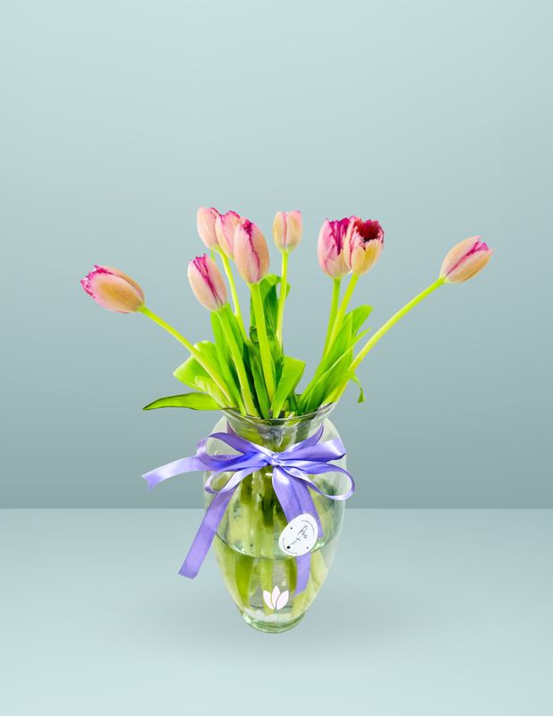 ⚜️JARRÓN 10 TULIPANES