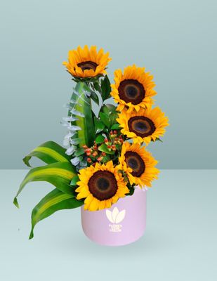 CAJA REDONDA GIRASOLES