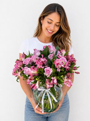 JARRÓN + FLORES