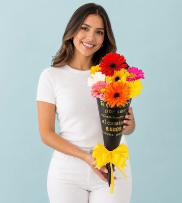 CONO DE 10 GERBERAS