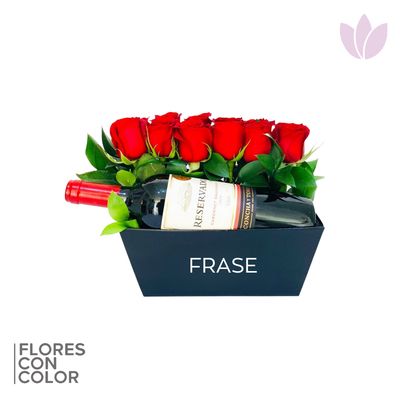 12 ROSAS CON VINO