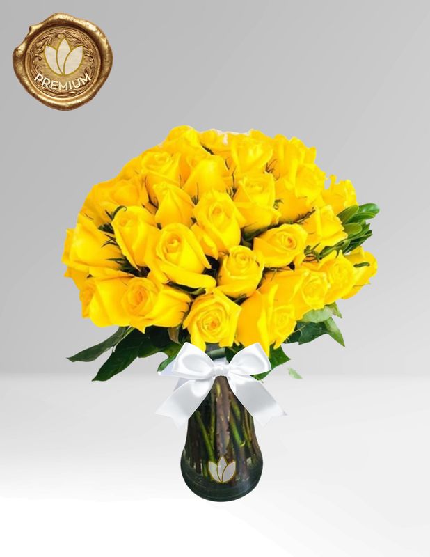 JARRÓN DE 40 ROSAS