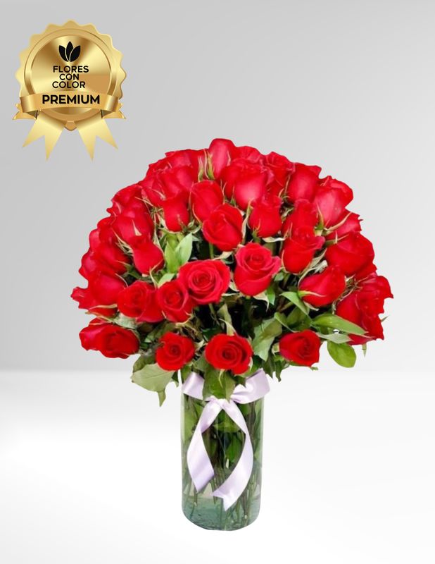 ⚜️JARRÓN CON 100 ROSAS