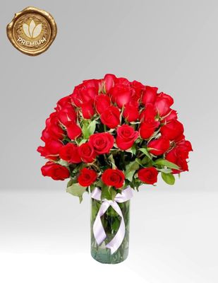 ⚜️JARRÓN CON 100 ROSAS