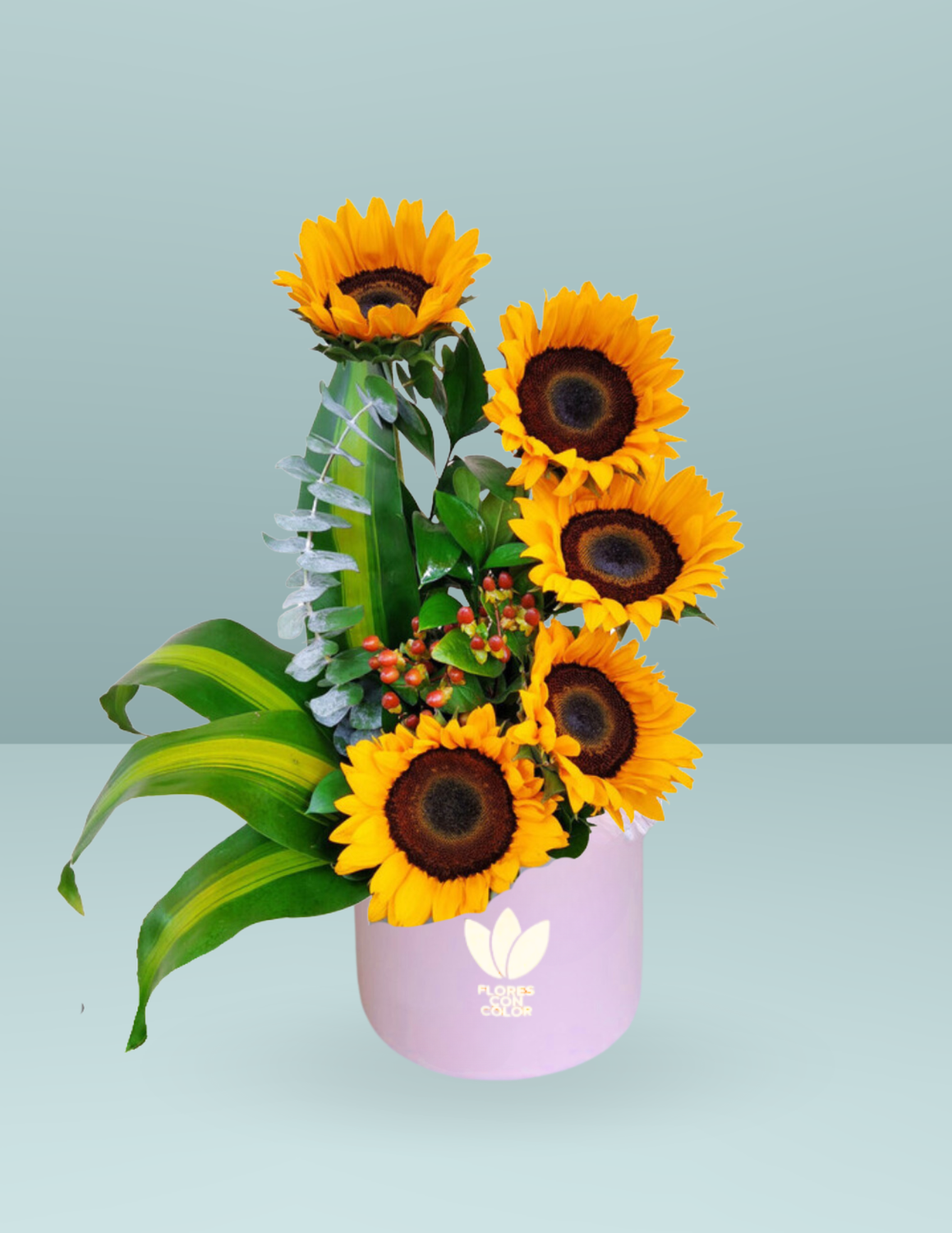 CAJA REDONDA GIRASOLES