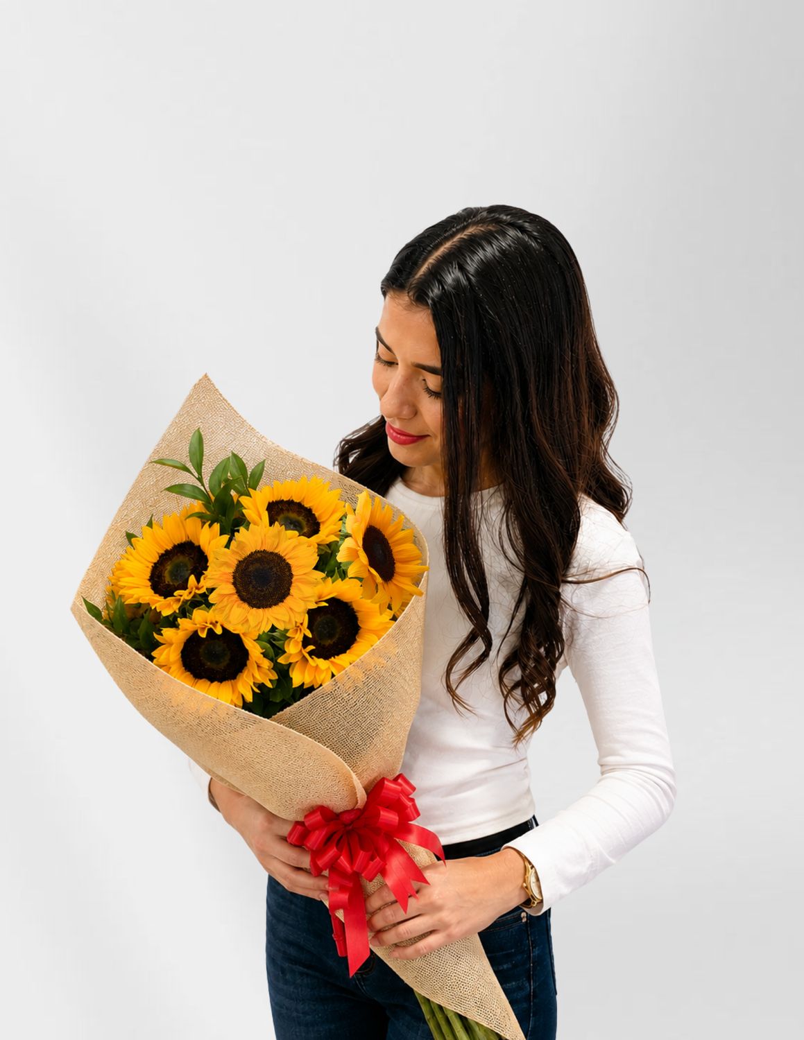 RAMO DE GIRASOLES EN YUTE