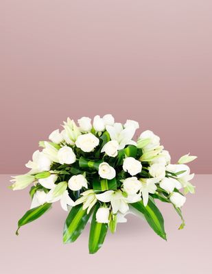 CUBRE CAJA ROSAS Y LIRIOS