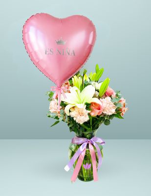 JARRÓN HERMOSA NENA + GLOBO