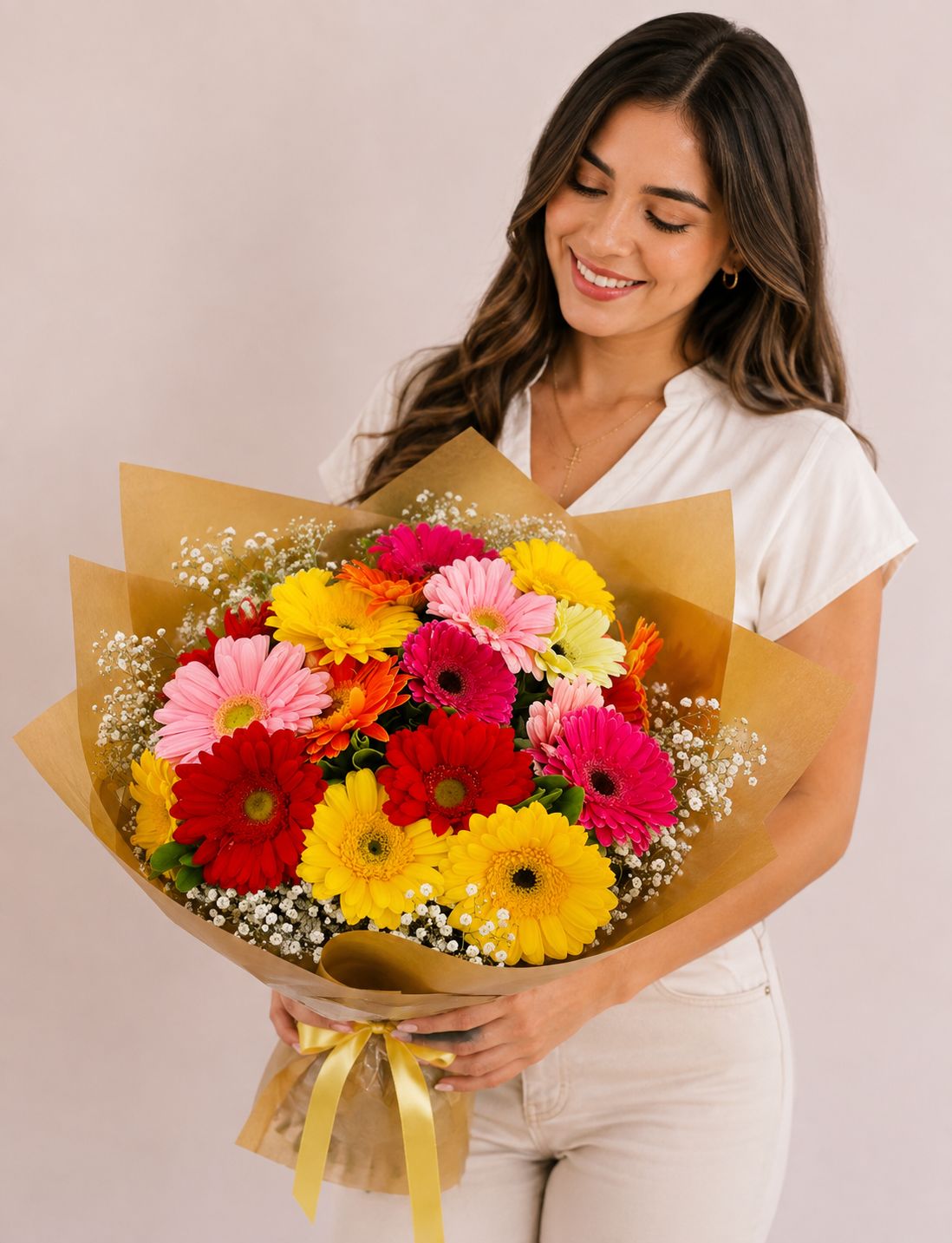 RAMO ARCOÍRIS DE GERBERAS