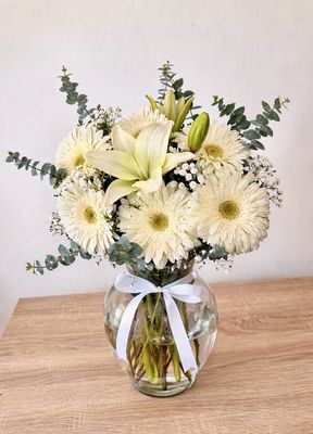 JARRÓN LILYS  &amp; GERBERAS