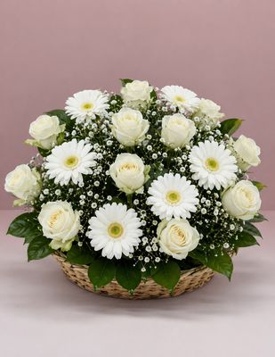 CANASTA ROSAS &amp; GERBERAS