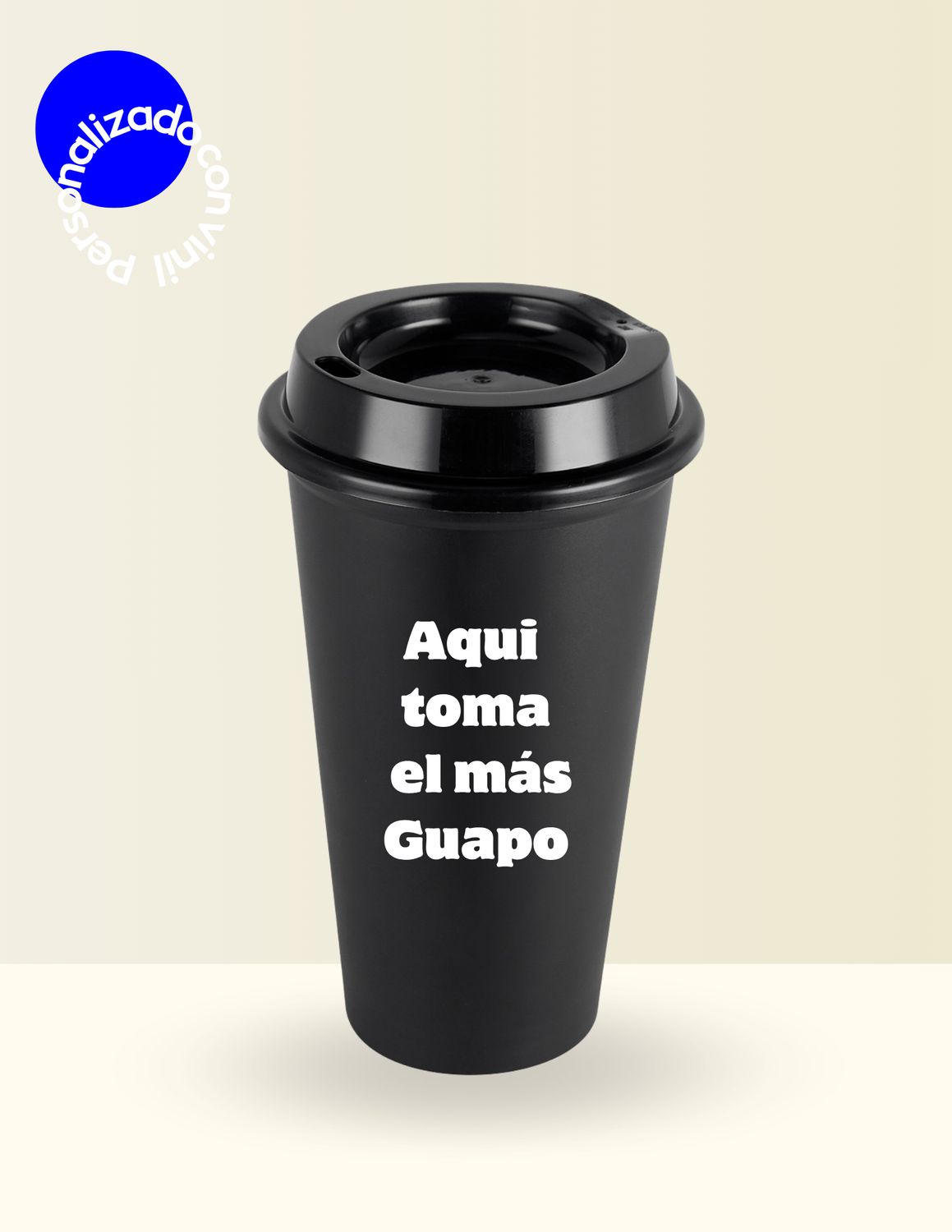 VASO PLÁSTICO CAFETERO NEGRO