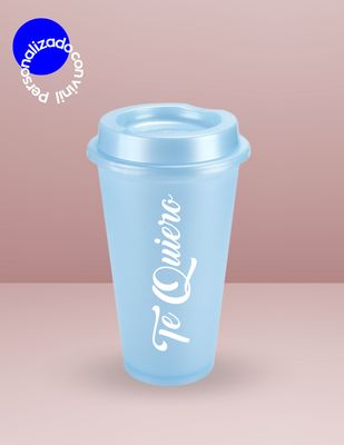 VASO PLÁSTICO CAFETERO AZUL CIELO