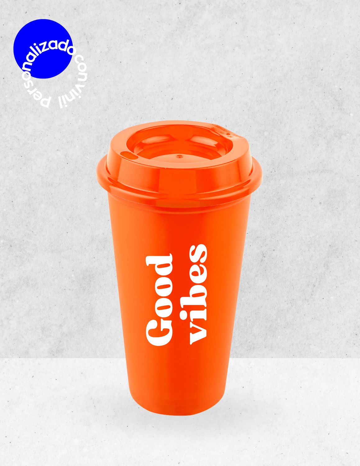 VASO PLÁSTICO CAFETERO NARANJA