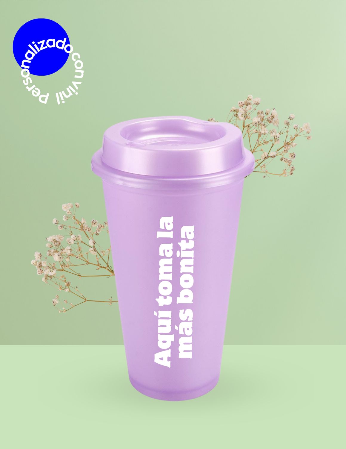 VASO PLÁSTICO CAFETERO LILA